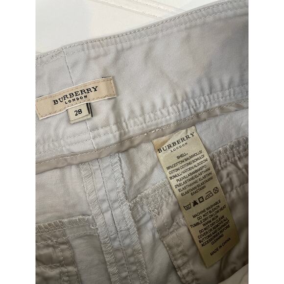 Burberry Cargo Capri Pants Light Gray Cotton Mid Rise Classic Plus Size 28 - Picture 3 of 5